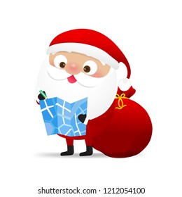 Happy Christmas character Santa claus cartoon isolated on whire background vector illustration eps10