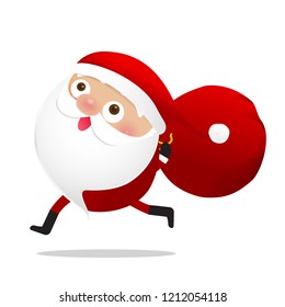 Happy Christmas character Santa claus cartoon isolated on whire background vector illustration eps10