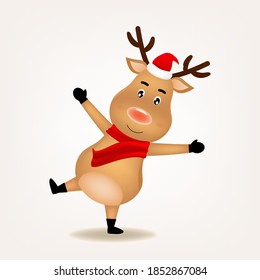 Happy Christmas companions. The Reindeer greetingl charecter isolate background.