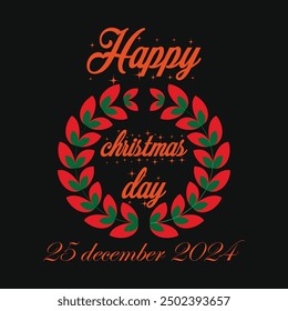 Happy christmas day 25 december 2024 vector files