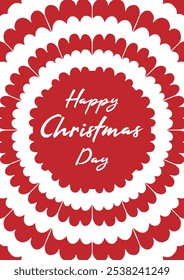 Happy Christmas Day circular red pattern, great for holiday decorations.