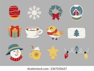 Happy Christmas Day Element Set