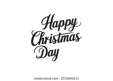Happy christmas day typography calligraphy silhouette 