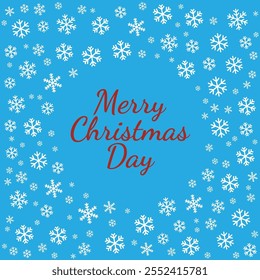 Happy Christmas Day with White Snowflake Pattern on Light Background. Editable Vector Pattern