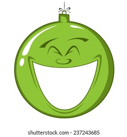 Happy Christmas Decorations - Christmas ball with a big smile
