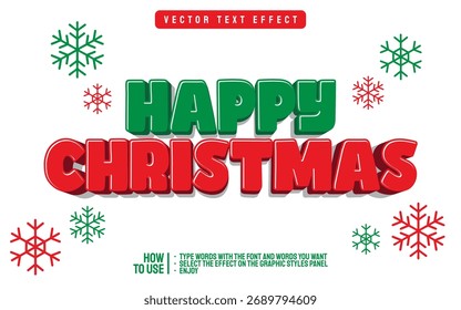 Happy christmas editable text effect