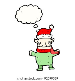 happy christmas elf cartoon