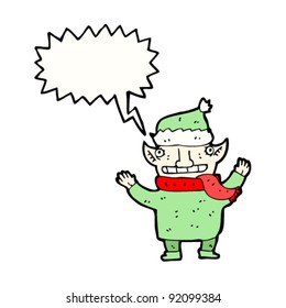happy christmas elf cartoon