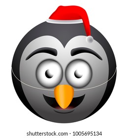 Happy christmas emoji on a white background, Vector illustration