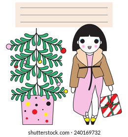 Happy Christmas Everyone illustration set