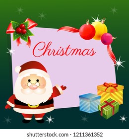 happy christmas frame with santa claus decoration
