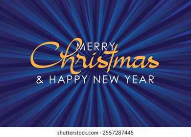 Happy Christmas greeting card with ribbon and background.