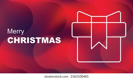 Happy Christmas greetings gift box for corporate business background with a simple stroke burst