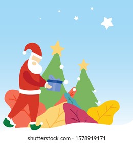 Happy Christmas, Christmas Illustration, Christmas  Card Design, Christmas Cartoon Design, Santa Cartoon Vector