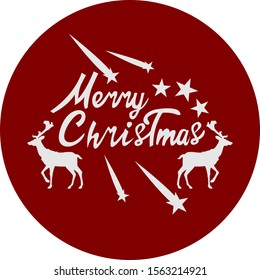 Happy Christmas inscription, winter holidays, with images of New Year's insignia. Poster, flyer for the holiday. Happy family holidays.