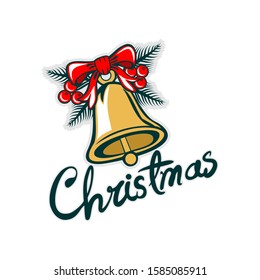 Happy Christmas logo vector illustration. Suitable for greeting card, poster, and banner.