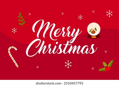 Happy Christmas and new year card. On a red background.
