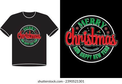 Happy christmas and happy new year t-shirt design - Vector graphic, typographic poster, vintage, label, badge, logo, icon or t-shirt