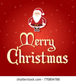 Happy Christmas on red background