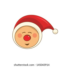 Happy Christmas pixie with red nose and hat
