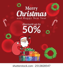 happy christmas sale banner templale backround desighn 