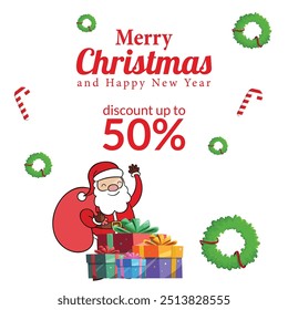 happy christmas sale banner templale backround desighn 