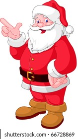 Happy Christmas Santa Claus pointing