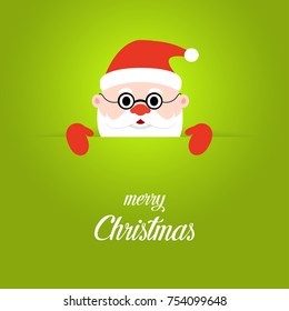 Happy Christmas Santa Claus with text Merry Christmas. Christmas background