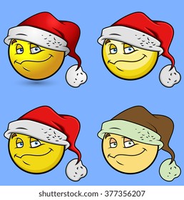 Happy Christmas Santa Smiley Set