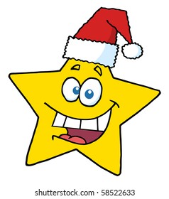 Happy Christmas Star Smiling