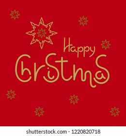 Happy Christmas, Text. Lettering. Vector.