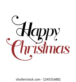 Happy Christmas Text Vector, Typography.