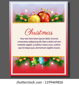 happy christmas theme poster bell decoration