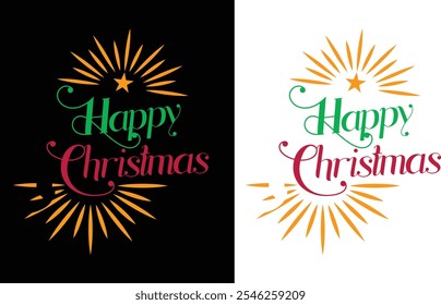 Happy Christmas typography art for Christmas