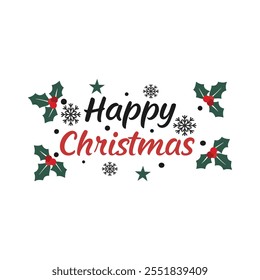 Happy Christmas typography vector art