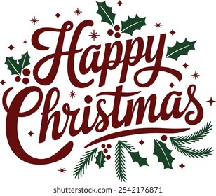 Frohe Weihnachten Typografie, Vektorstil