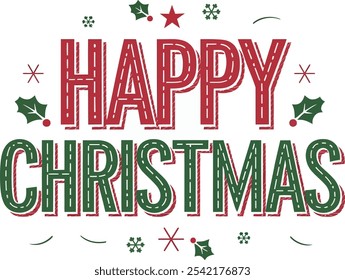 Feliz Natal Tipografia, estilo vetorial