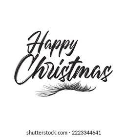Happy christmas vector art calligraphy.