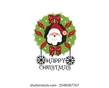 Happy christmas vector art santa t shirt design