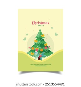 Happy Christmas Vector Illustration Poster Template