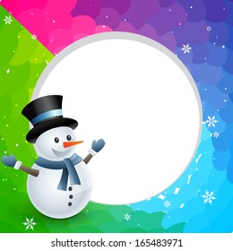 happy christmas winter snowman design illustration