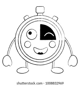 happy chronometer kawaii icon image 