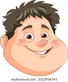 Happy chubby boy face  illustration