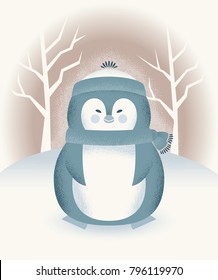 Happy Chubby Winter Penguin