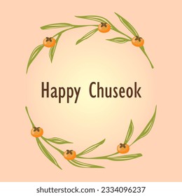 Happy Chuseok Day Vectordesign Illustration für Feiertage. Erntedanktag in Korea. Reiche Ernte. Grußkarte Happy Chuseok Übersetzung, Hangawi.