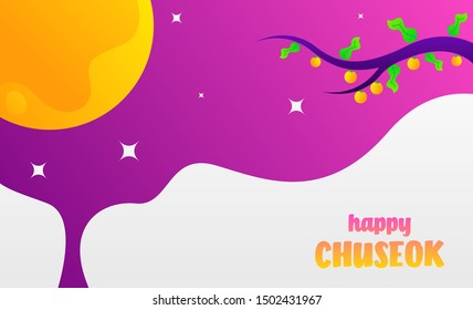 Happy Chuseok illustration. Chuseok day is a major harvest festival and a three-day holiday in both North- and South Korea