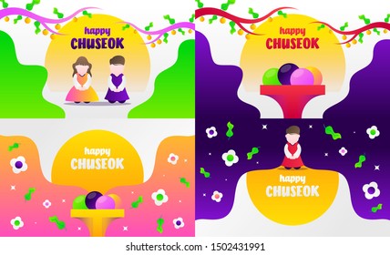 Happy Chuseok illustration. Chuseok day is a major harvest festival and a three-day holiday in both North- and South Korea
