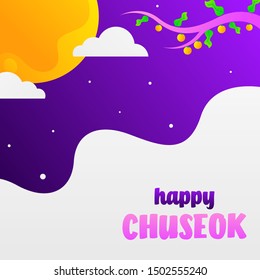 Happy Chuseok illustration. Chuseok day is a major harvest festival and a three-day holiday in both North- and South Korea
