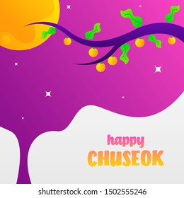 Happy Chuseok illustration. Chuseok day is a major harvest festival and a three-day holiday in both North- and South Korea