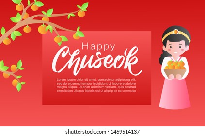 Happy chuseok illustration template vector